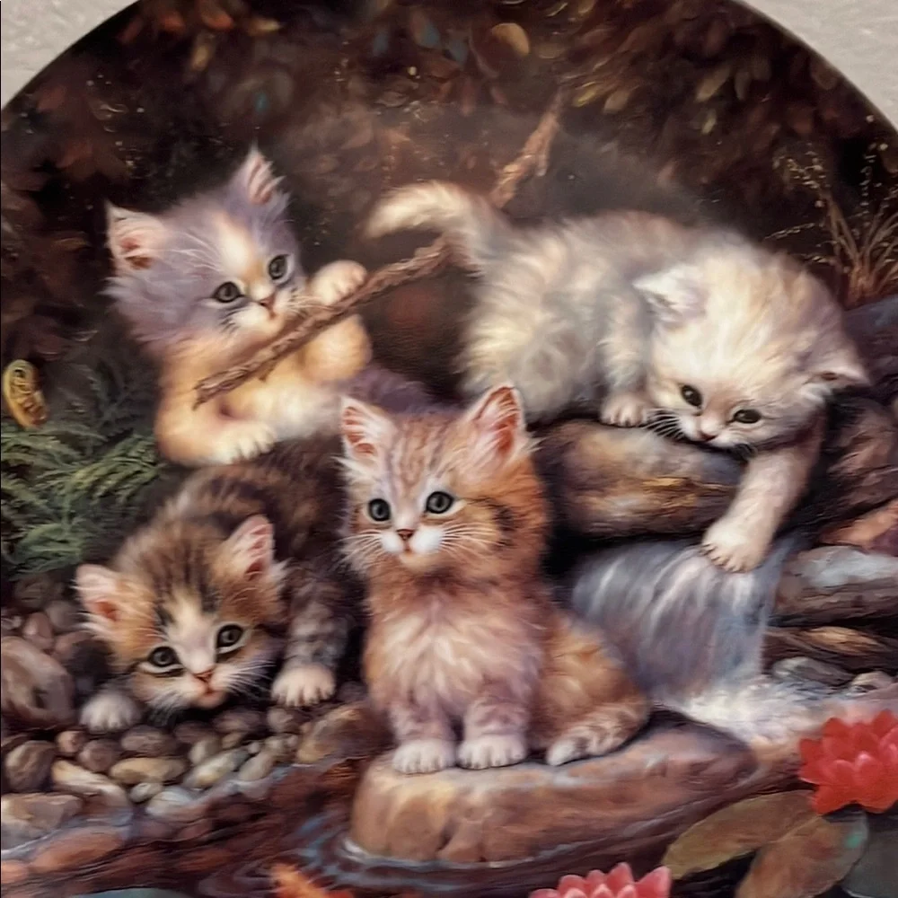 Am Seerosenteich Bradex Cat  Plate/with original papers Bradford Exchange 1996